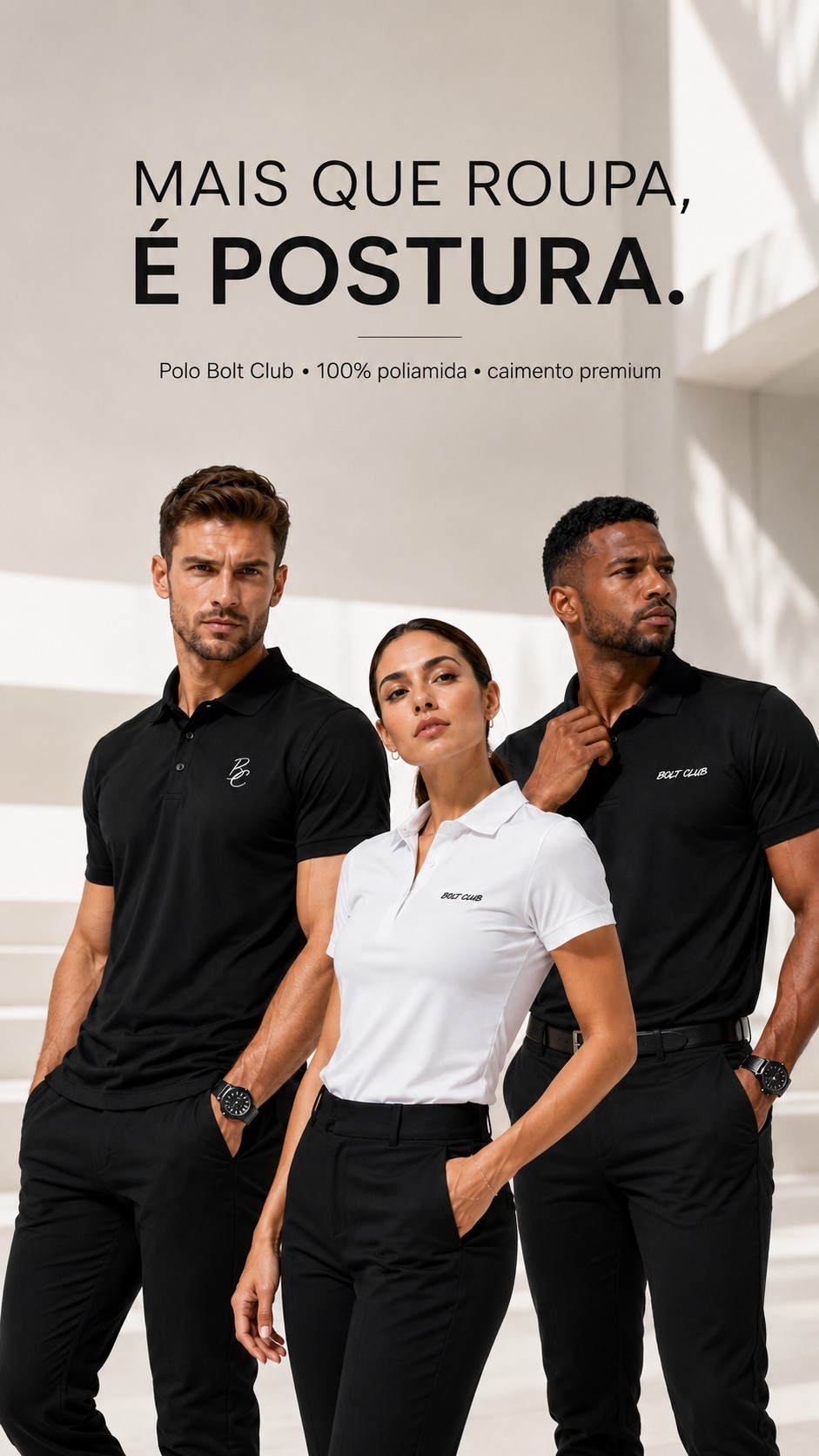 BOLT CLUB · Mais que roupa, é postura · Polo Bolt Club