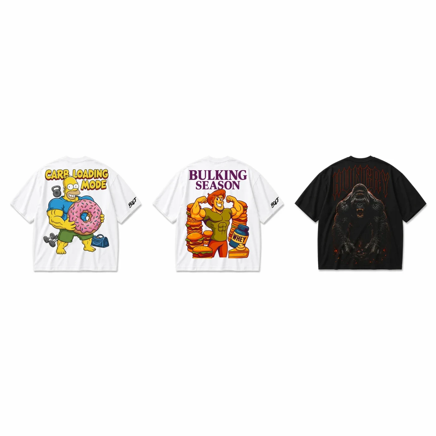 Kit 3 Camisetas Oversized Academia